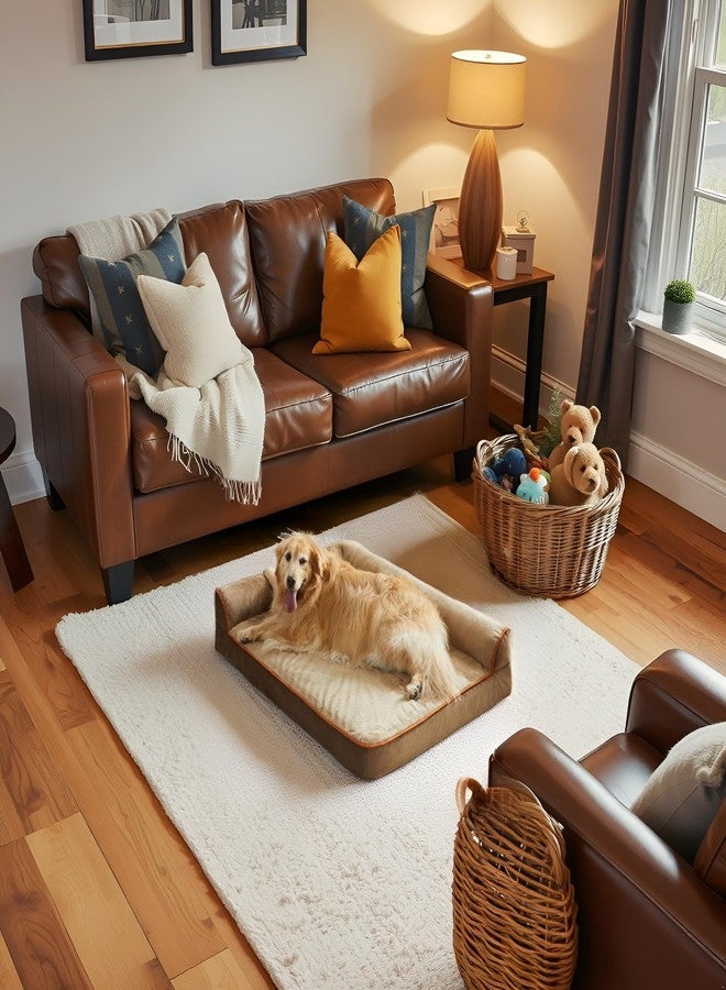 gorgeous Dog Beds Memory Foam Orthopadic XXL Bed Waterproof Layer for Labrador, Bulldog, Retriever, Poodle, Large Breed Dogbed 40X25X6 inch Bed,Light Brown,Large - Image 3